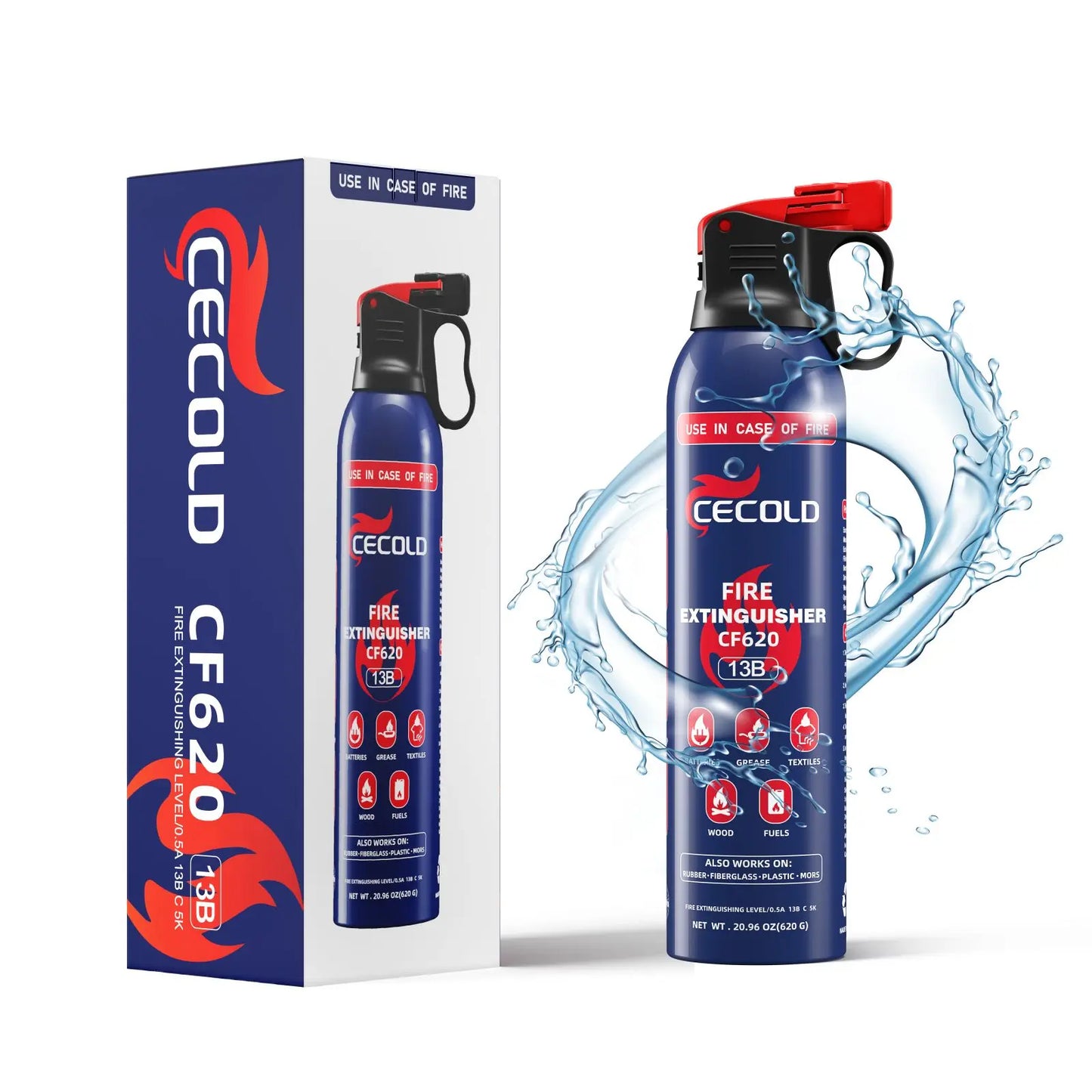 Home Fire Extinguisher, 5-in-1 Mini Fire Sprayer with Mount, Water-Based Fire Extinguishers, Can Prevent Ignition