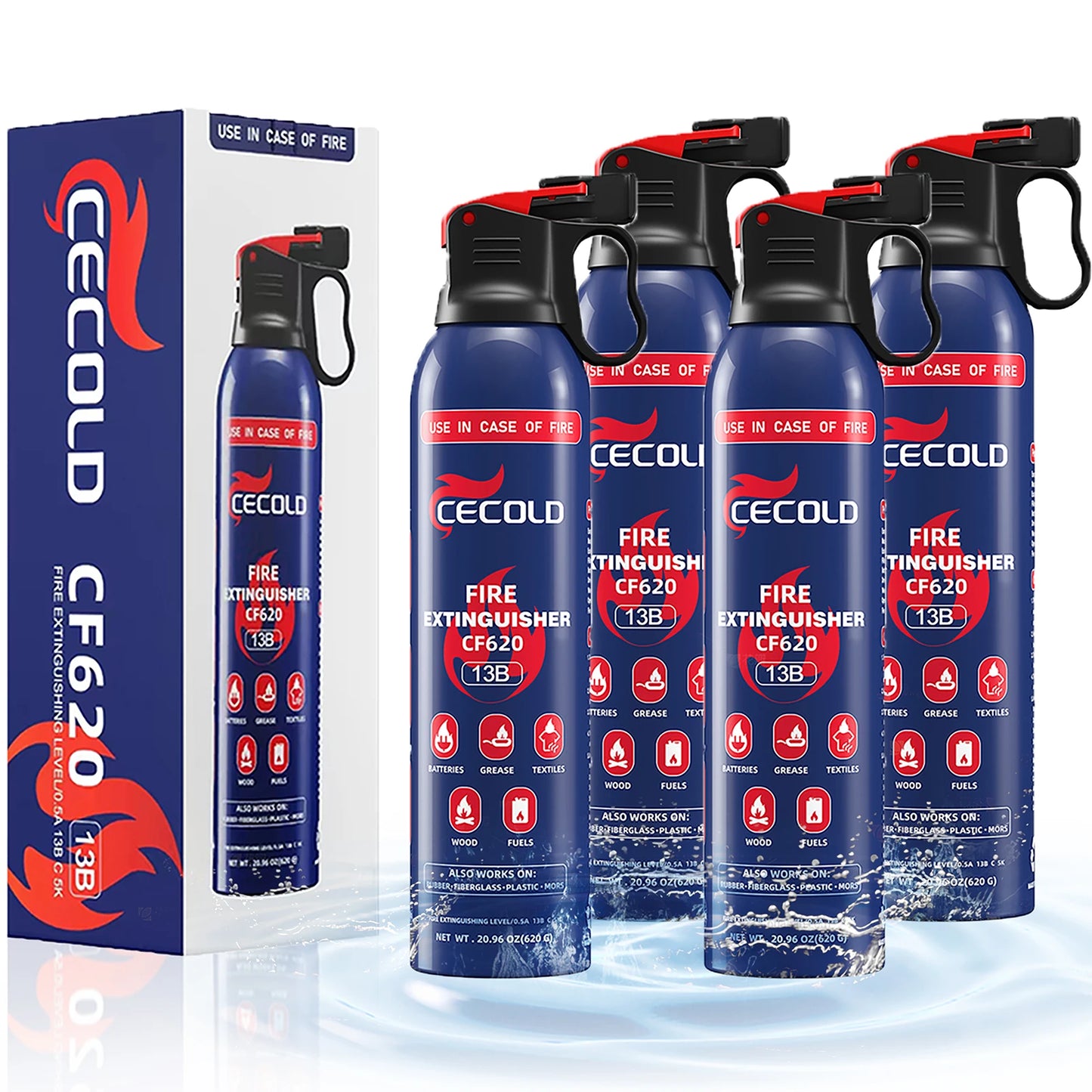 Home Fire Extinguisher, 5-in-1 Mini Fire Sprayer with Mount, Water-Based Fire Extinguishers, Can Prevent Ignition