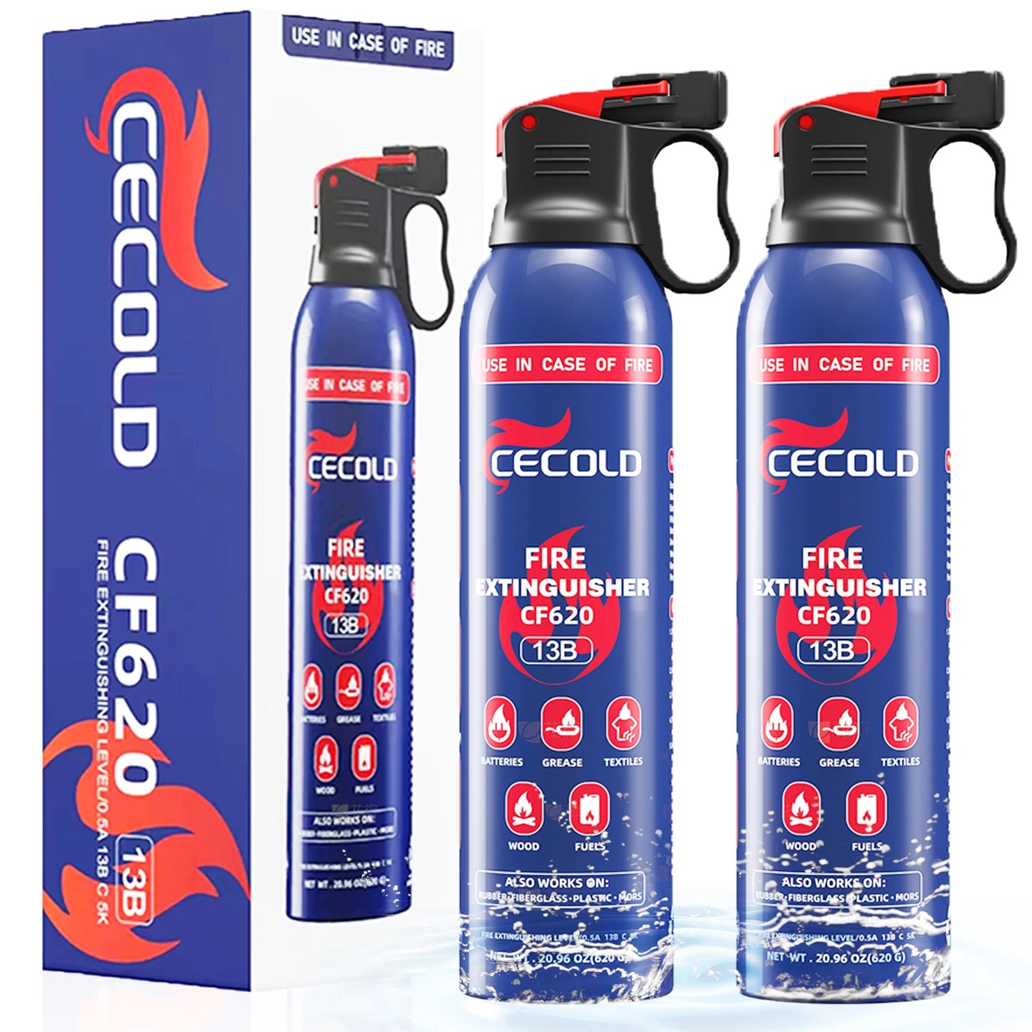 Home Fire Extinguisher, 5-in-1 Mini Fire Sprayer with Mount, Water-Based Fire Extinguishers, Can Prevent Ignition